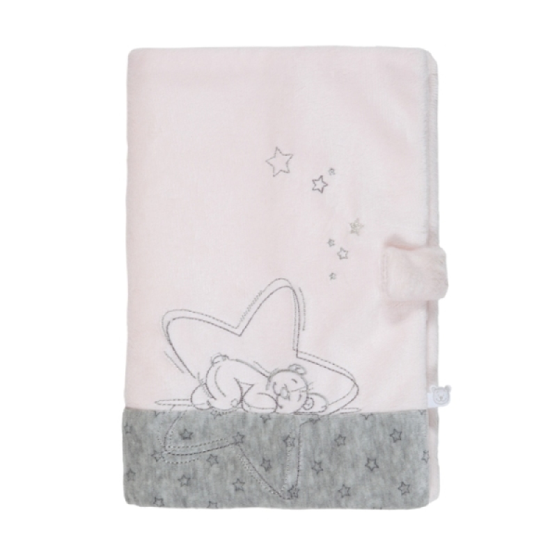 Noukies-Protege-carnet-de-sante-poudre-etoiles-rose-31643