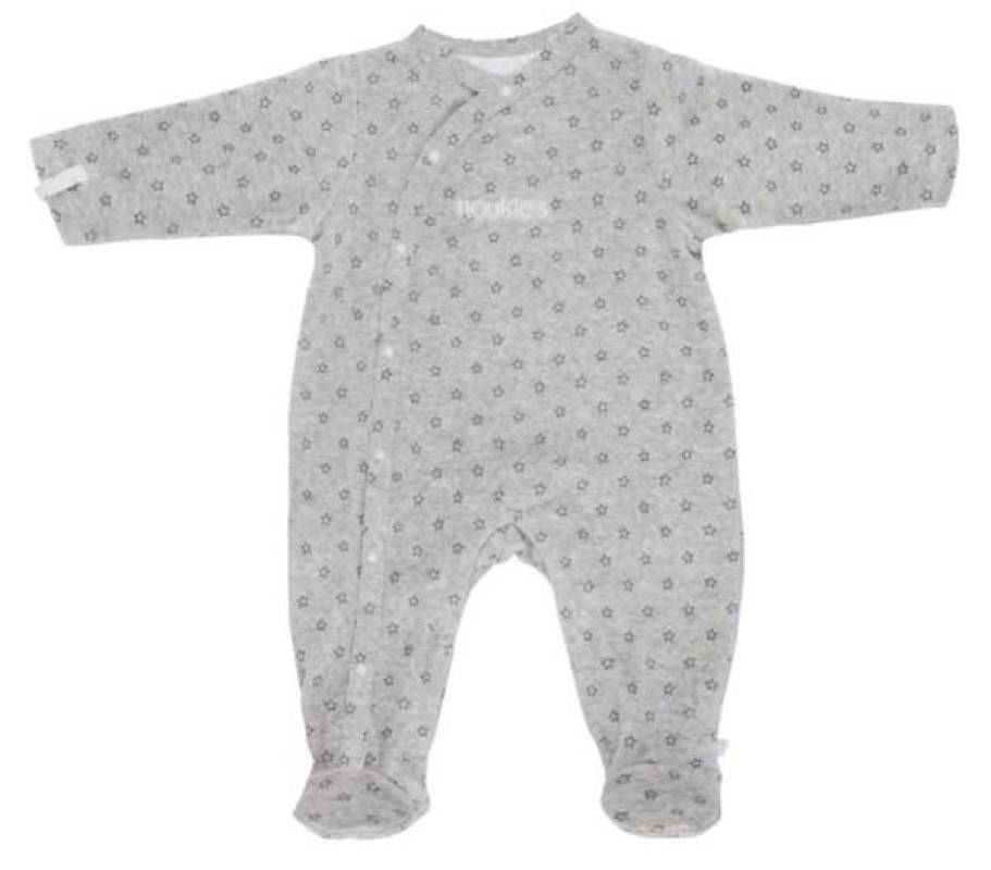 Noukies-Pyjama-velours-gris-poudre-etoiles-25320