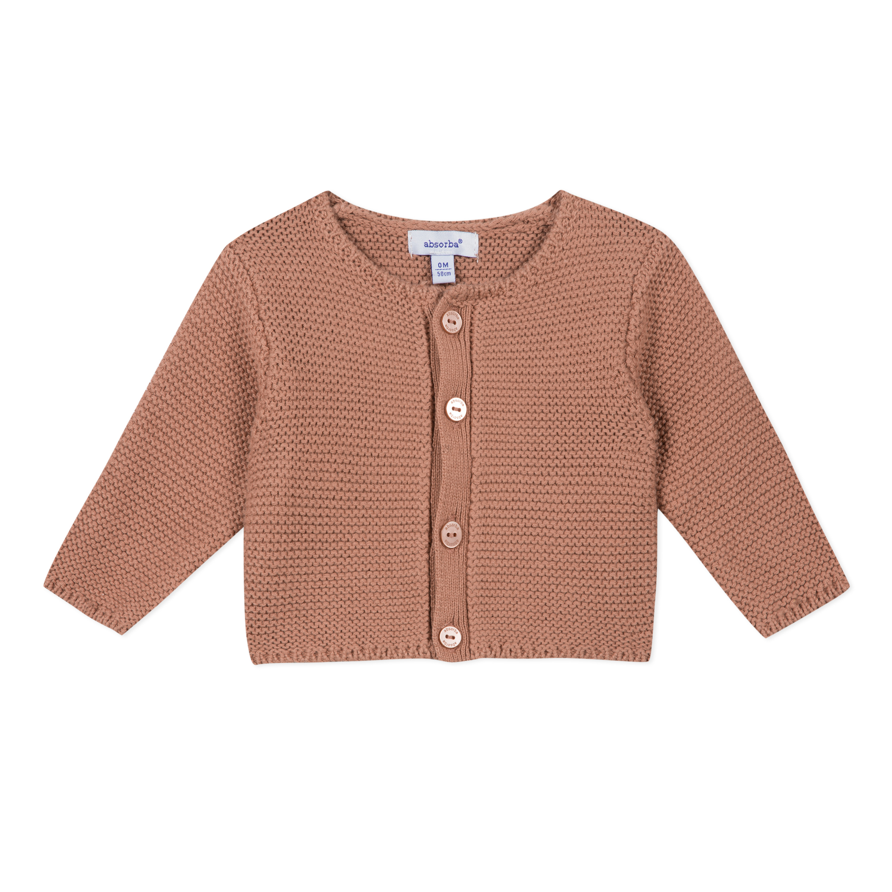 cardigan-camel-en-coton-point-mousse